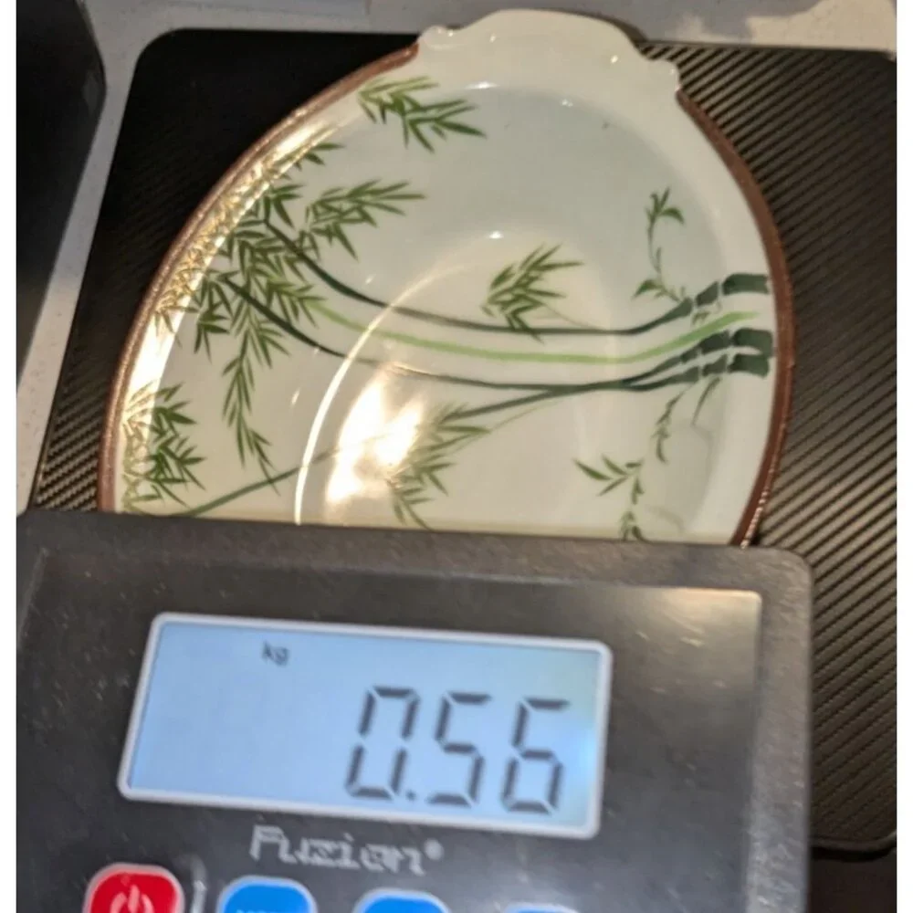 Vintage Japanese Hand-Painted Bamboo Design Oval Bowl two Handles 11 inch Length - Picture 12 of 12